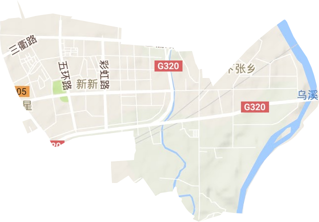 新新街道地形地图