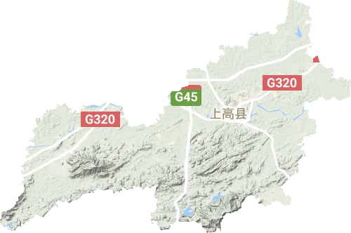 上高县地形地图