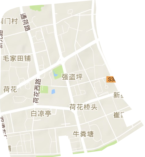 荷花街道地形地图