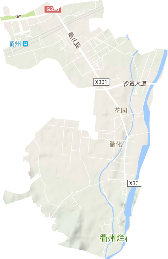 花园街道地形地图