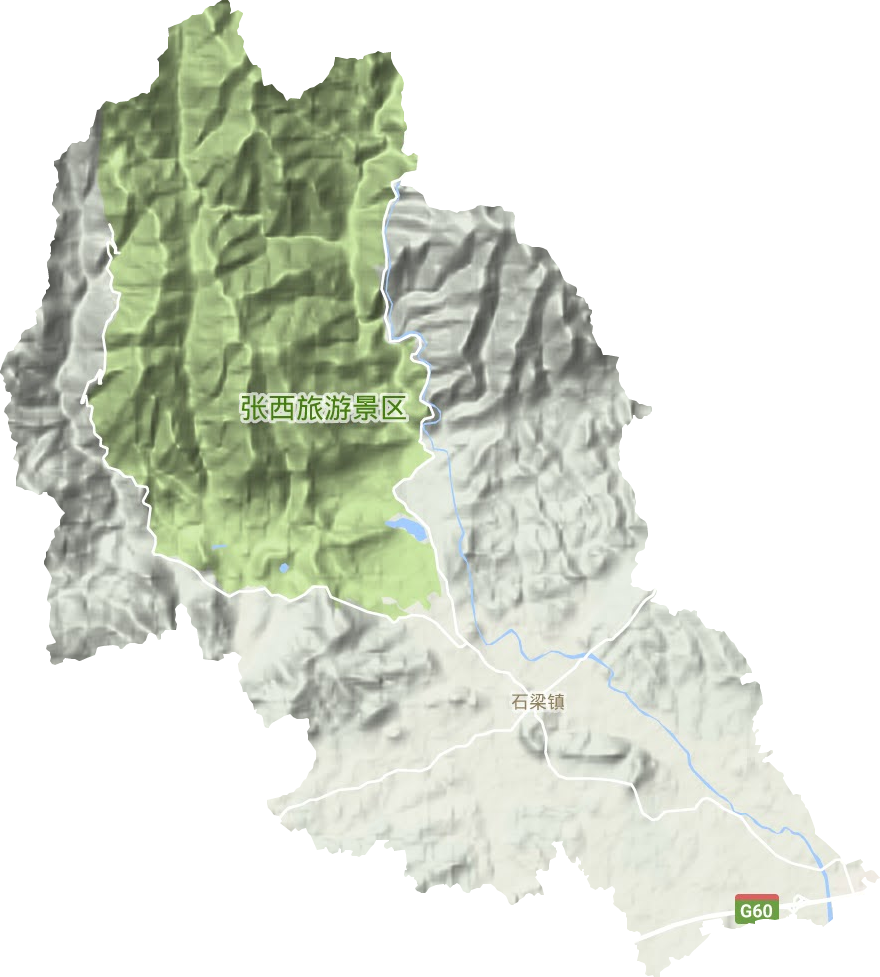 石梁镇地形地图