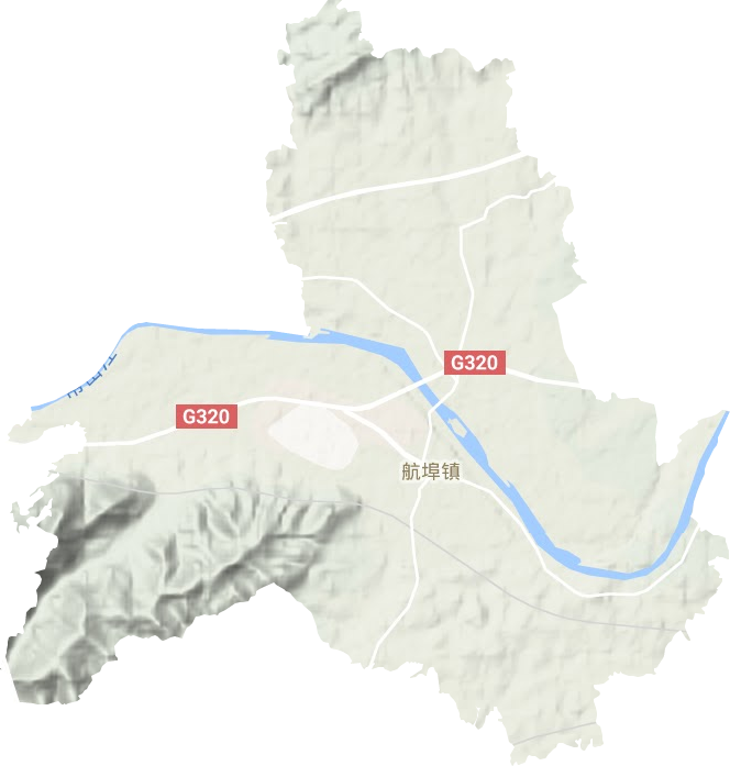 航埠镇地形地图