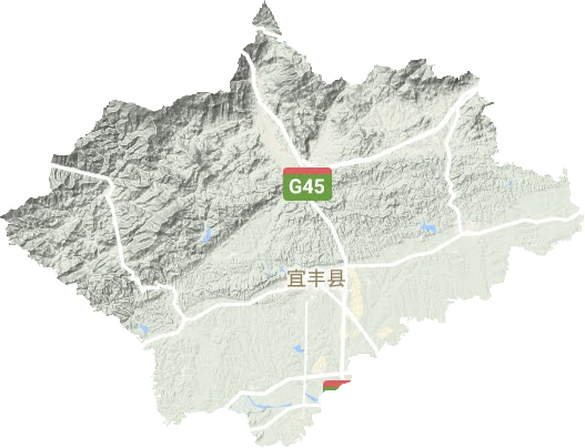 宜丰县地形地图