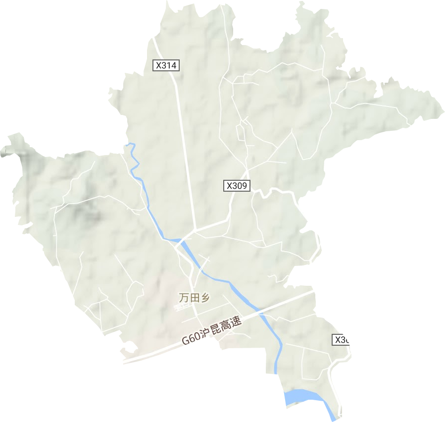 万田乡地形地图