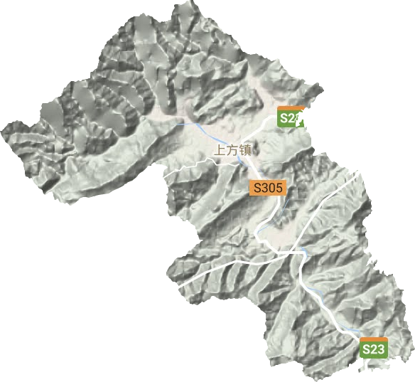 上方镇地形地图