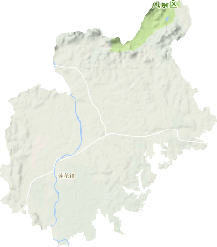 莲花镇地形地图