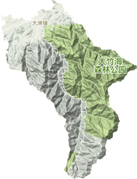 大洲镇地形地图
