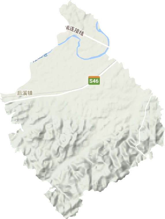 后溪镇地形地图