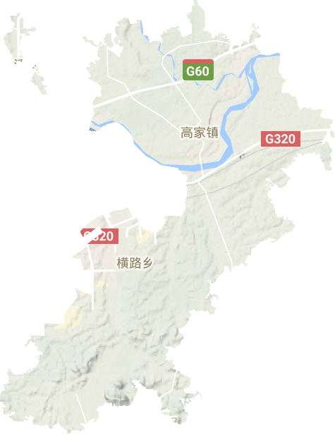 高家镇地形地图