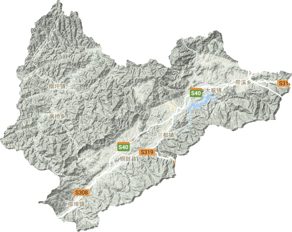 铜鼓县地形地图