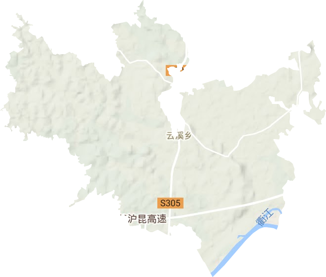云溪乡地形地图