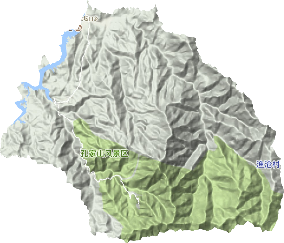 黄坛口乡地形地图