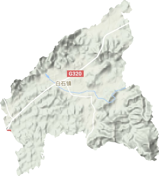 白石镇地形地图