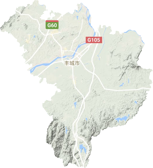 丰城市地形地图