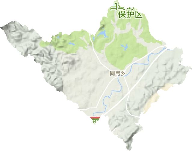 同弓乡地形地图