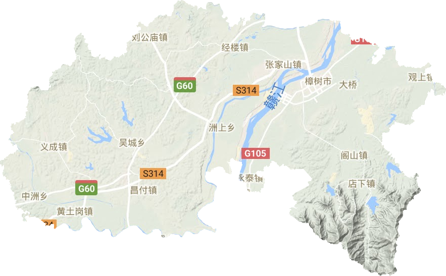 樟树市地形地图