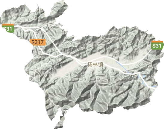 杨林镇地形地图