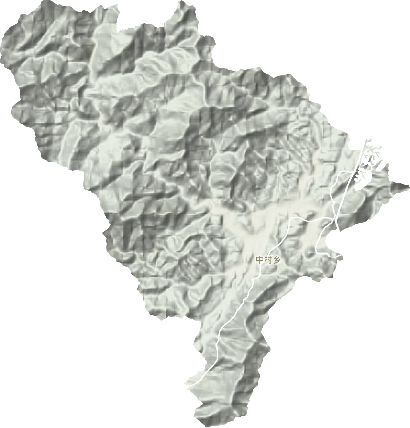 中村乡地形地图