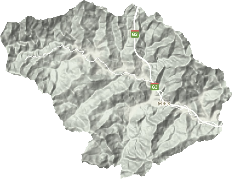 何田乡地形地图