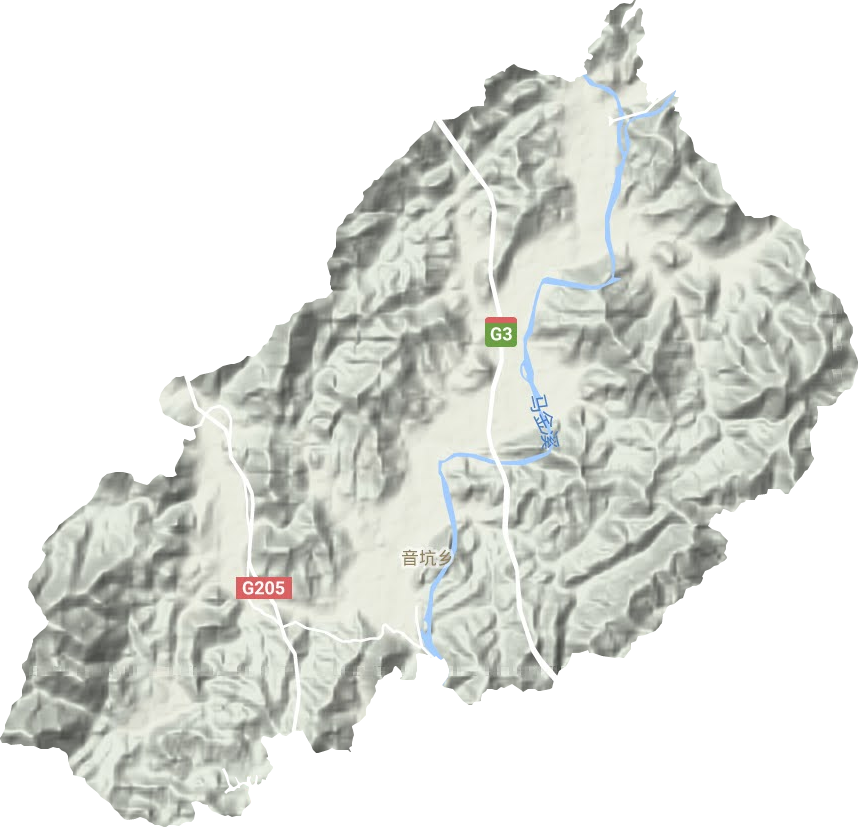音坑乡地形地图