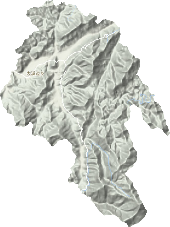 大溪边乡地形地图