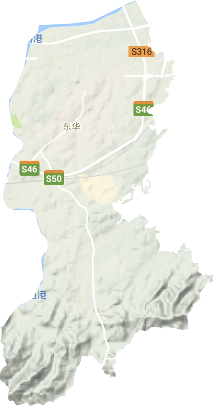东华街道地形地图