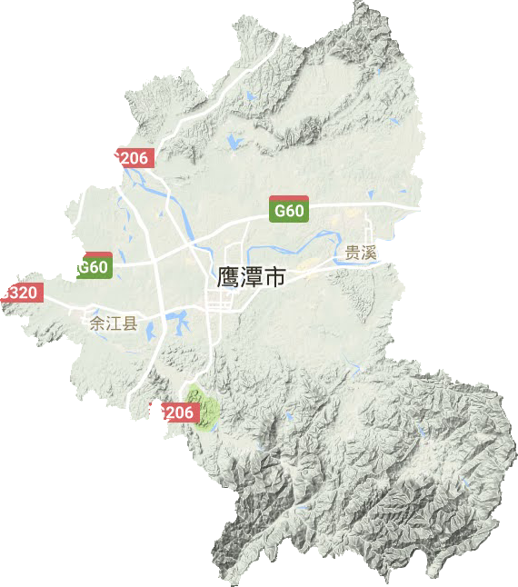 鹰潭市地形地图