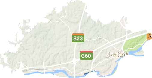 小南海镇地形地图