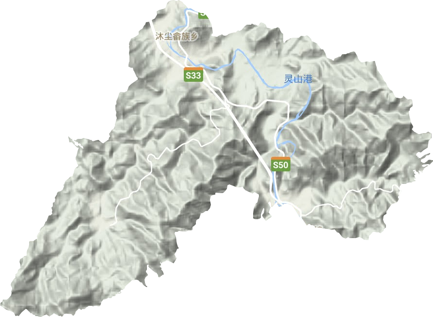 沐尘畲族乡地形地图