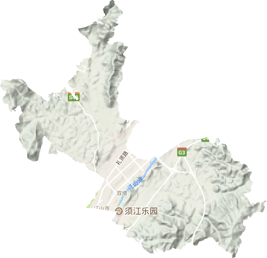 双塔街道地形地图
