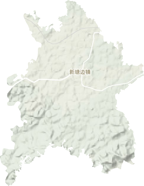 新塘边镇地形地图
