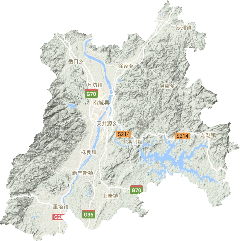 南城县地形地图