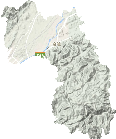 上余镇地形地图