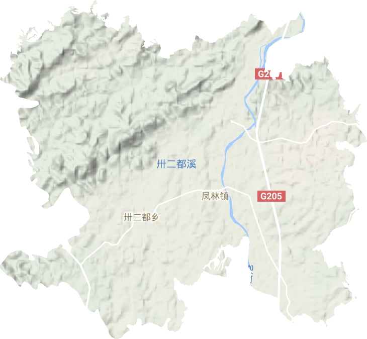 凤林镇地形地图