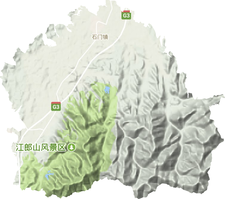 石门镇地形地图