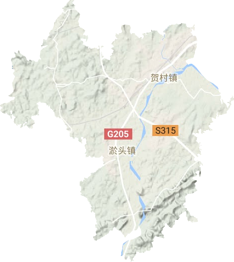 贺村镇地形地图