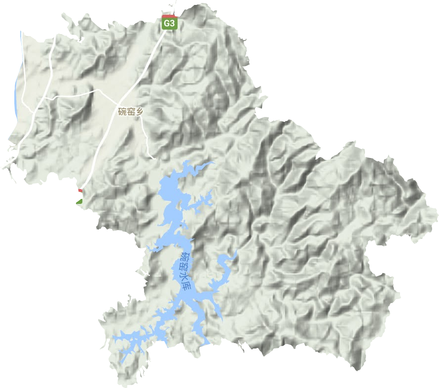 碗窑乡地形地图