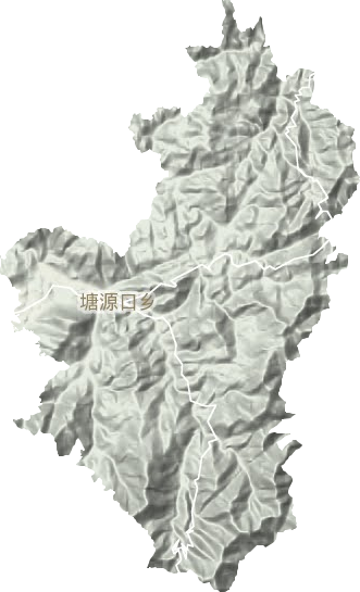 塘源口乡地形地图