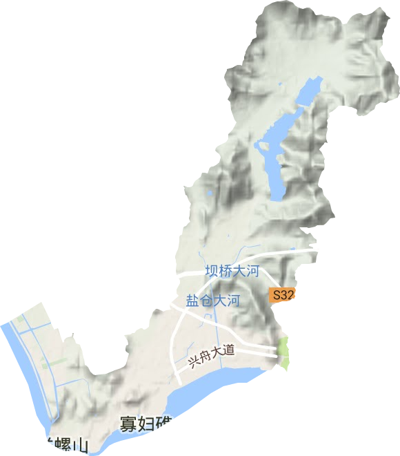 盐仓街道地形地图
