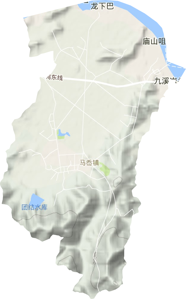 马岙街道地形地图