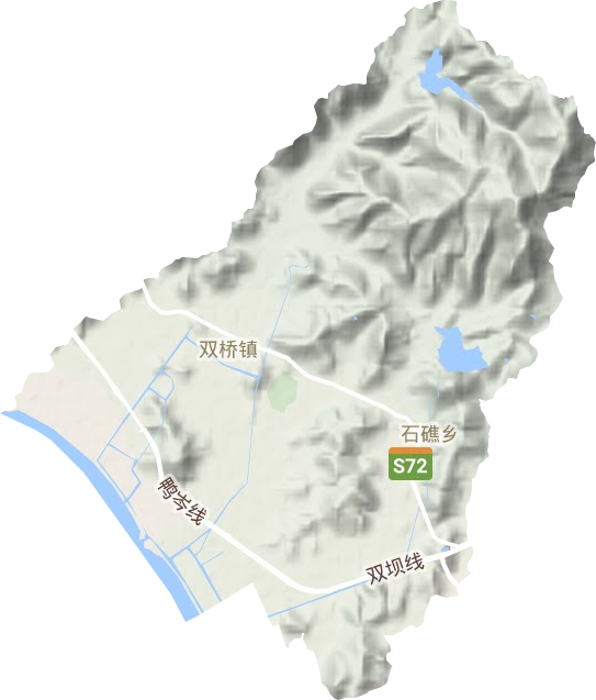 双桥街道地形地图