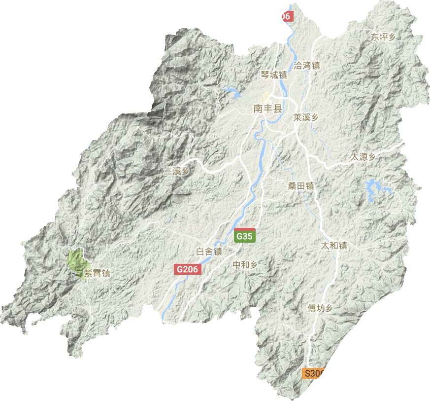 南丰县地形地图