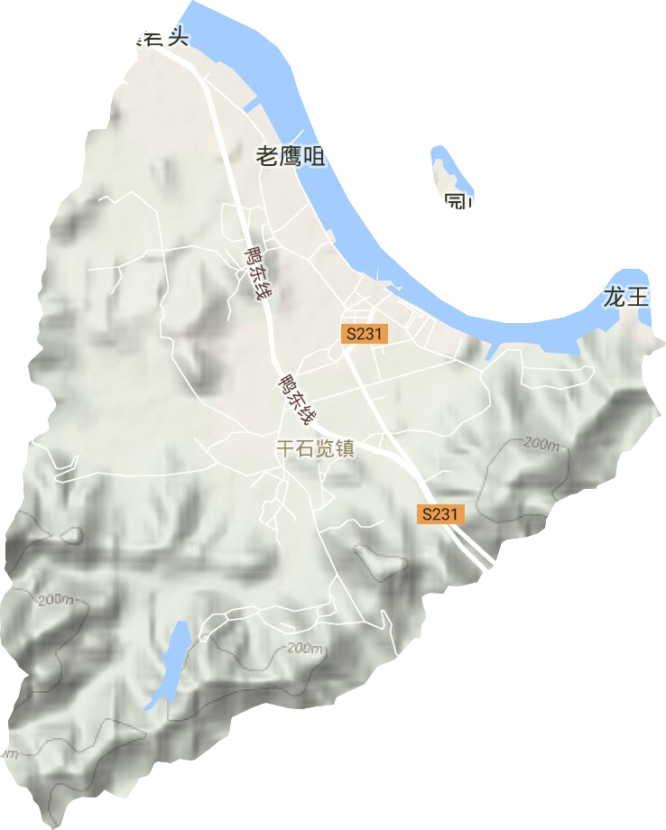 干览镇地形地图