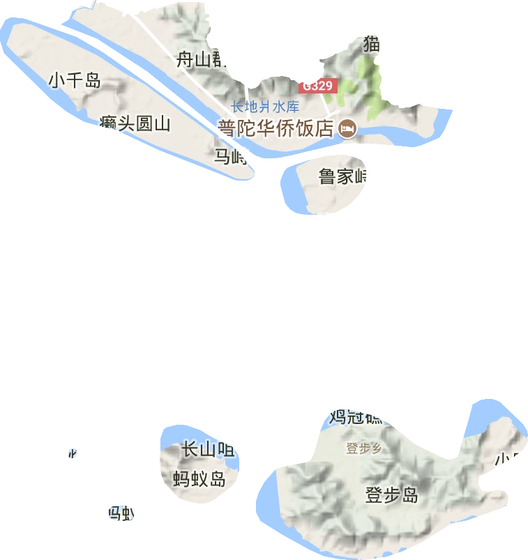 沈家门街道地形地图