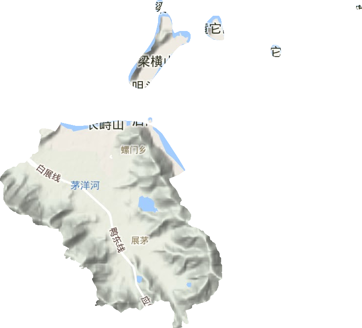 展茅街道地形地图