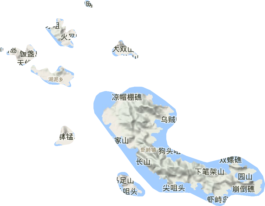 虾峙镇地形地图