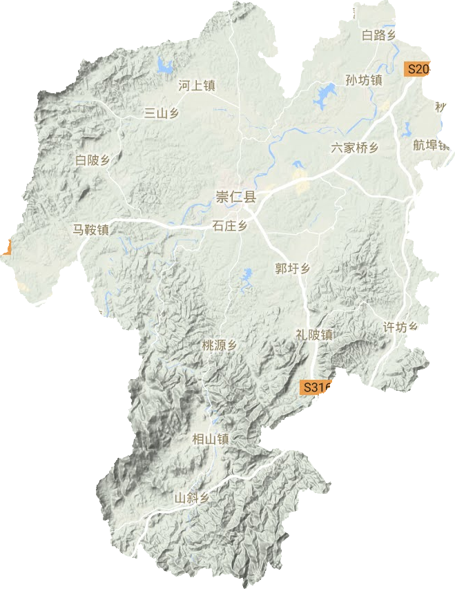 崇仁县地形地图