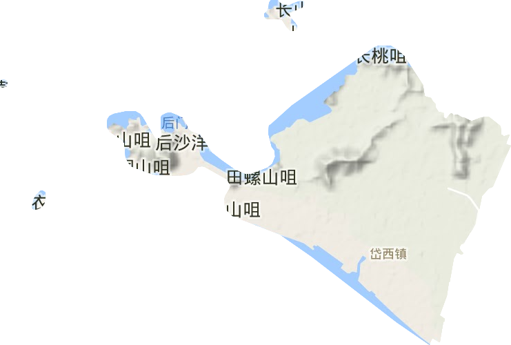 岱西镇地形地图