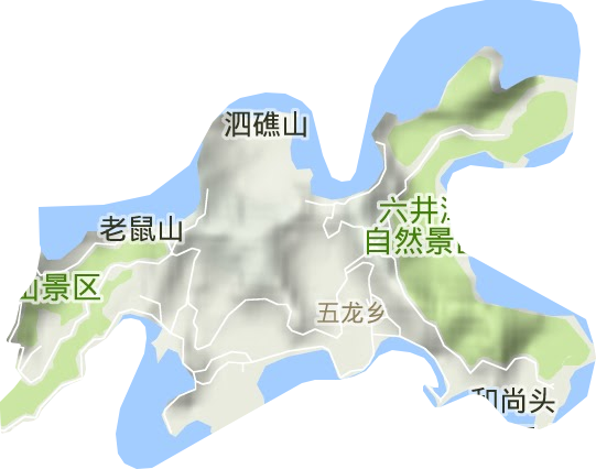 五龙乡地形地图