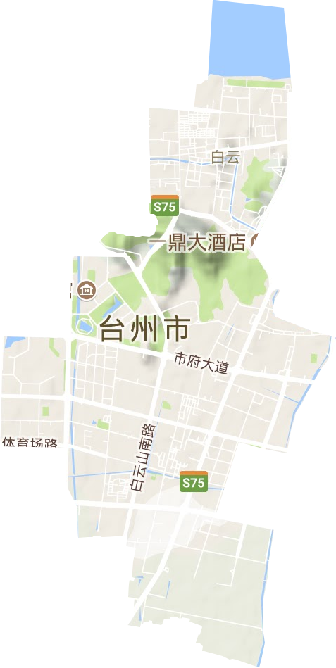 白云街道地形地图